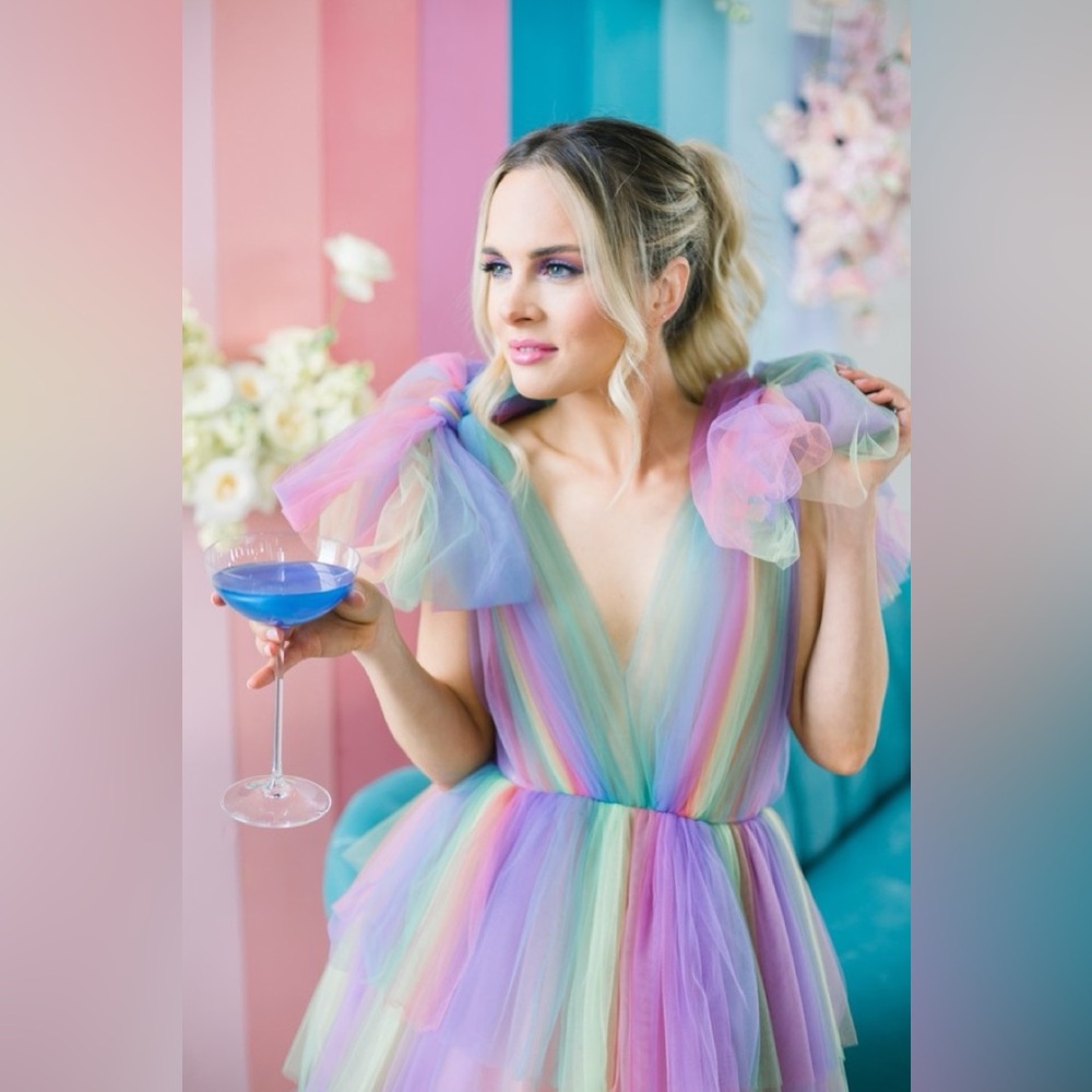 Lirika Matoshi rainbow dress